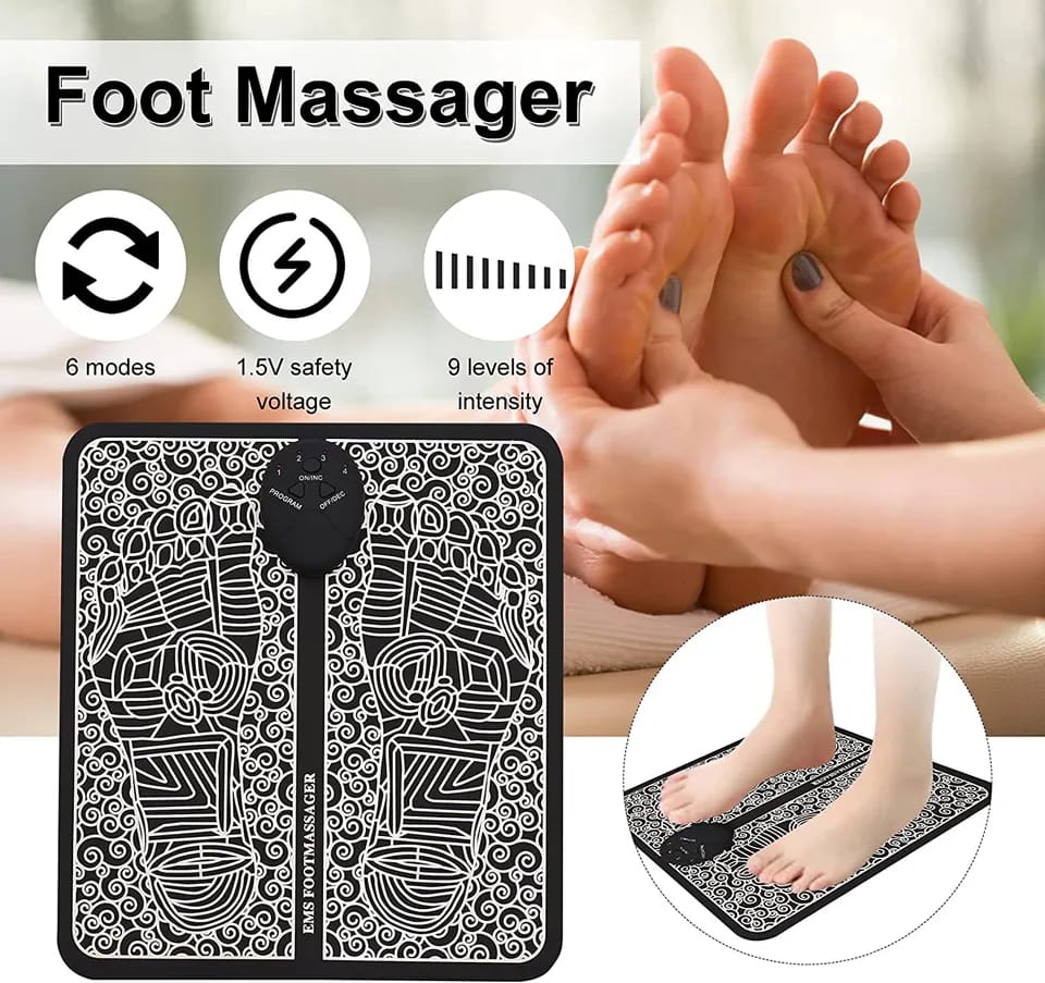 EMS Foot Massager Mat – Electric Foot Massage Pad with 6 Modes & 9 Intensity Levels