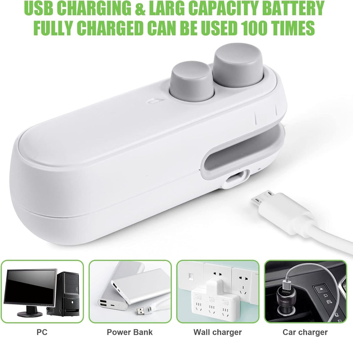 Portable Rechargeable Mini Sealer for Plastic Bags – Handheld Heat Sealing Machine