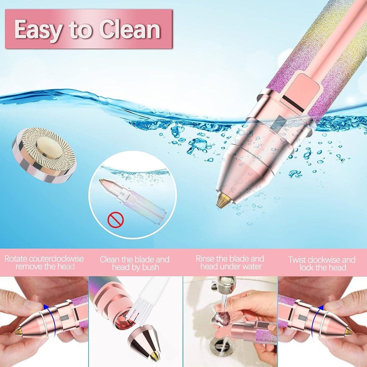2-in-1 Eyebrow & Facial Hair Remover – Rechargeable Precision Trimmer for Women