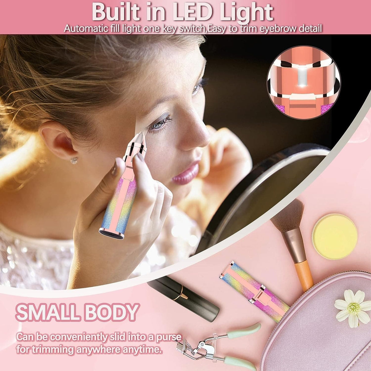 2-in-1 Eyebrow & Facial Hair Remover – Rechargeable Precision Trimmer for Women