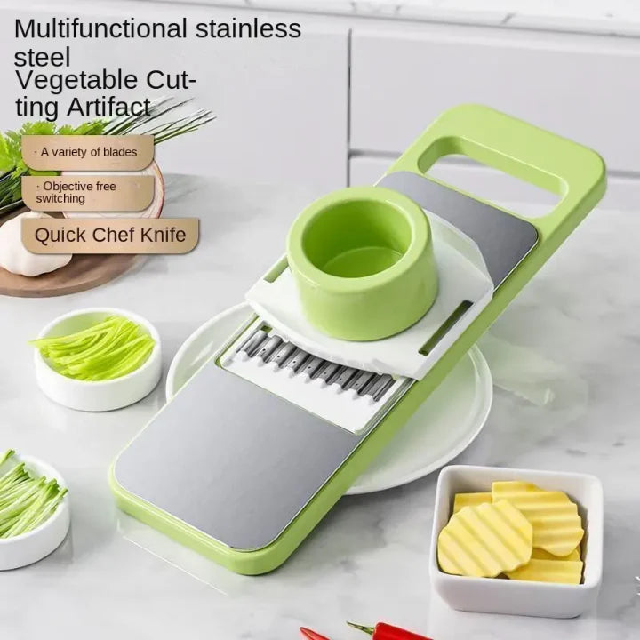 5-in-1 Vegetable Cutter & Slicer – Multifunctional Stainless Steel Kitchen Tool, 12 Inch