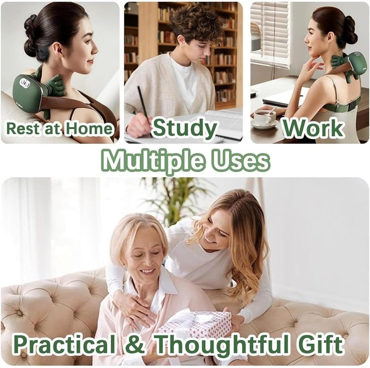 Smart Neck Massager with Heat – Deep Kneading Shoulder & Back Massage Device