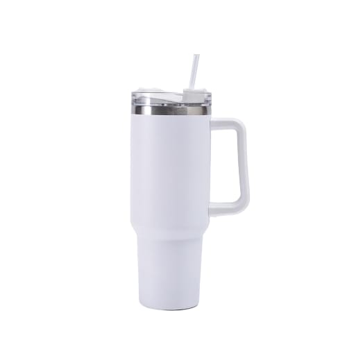Premium 40oz Stainless Steel Tumbler – Insulated Hot & Cold Travel Cup with Ergonomic Handle, Random Color