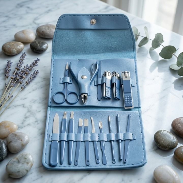 16-Piece Manicure & Pedicure Kit – Professional Stainless Steel Nail Clipper & Grooming Set with Travel Case