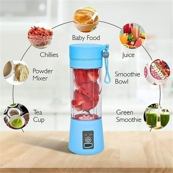 Portable Rechargeable USB Juicer Blender Bottle – Mini Electric Smoothie Maker for Home, Office & Travel