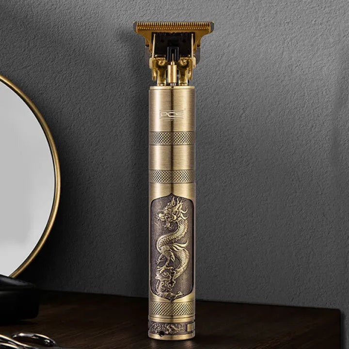 Vintage T9 Metal Body Hair Trimmer – USB Rechargeable Professional Beard & Hair Clipper