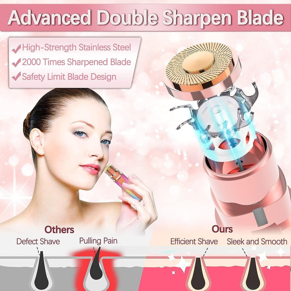 2-in-1 Eyebrow & Facial Hair Remover – Rechargeable Precision Trimmer for Women