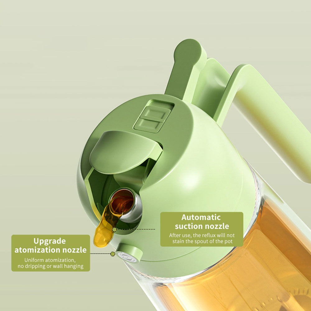 2-in-1 Oil Sprayer Bottle 470ml – Glass Cooking Oil Spray Bottle for Kitchen, Baking & BBQ, Random Color