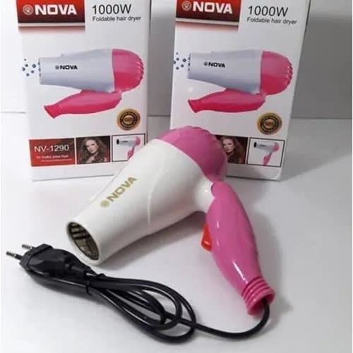 Nova Foldable Hair Dryer NV-1290 – 1000W Portable Hair Dryer for Daily Styling