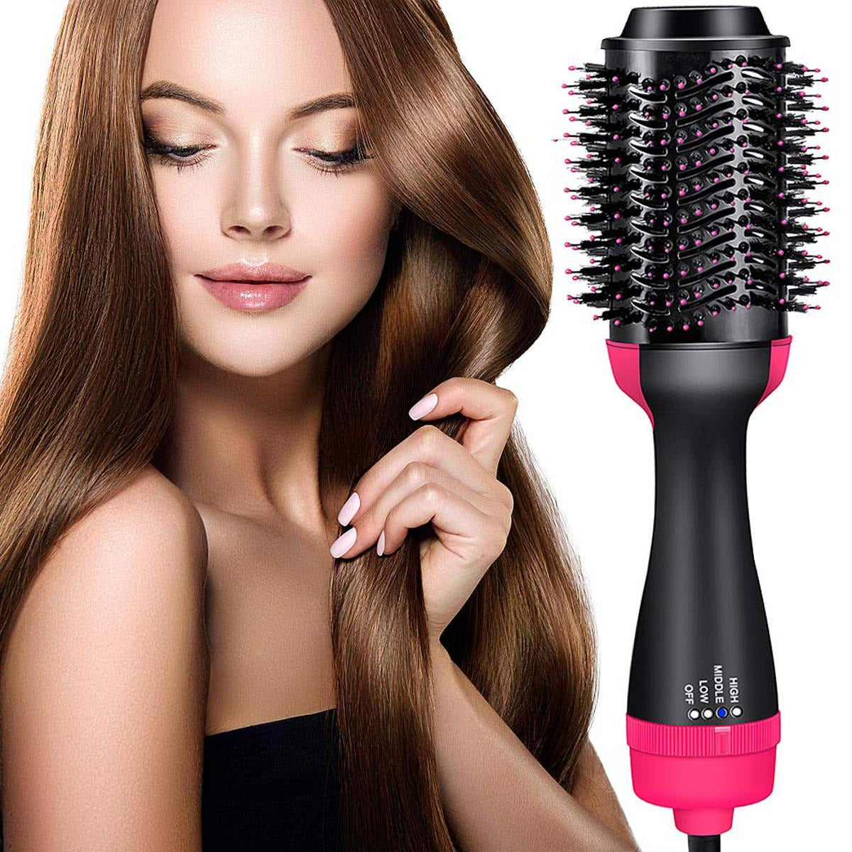 3-in-1 One-Step Hot Air Brush Hair Dryer & Styler – Volumizing, Straightening & Smoothing
