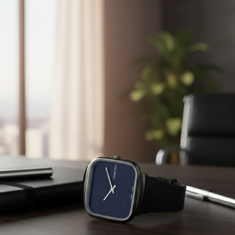 Calvin Klein Men’s Square Dial Watch – Elegant Modern Wristwatch for Daily & Special Occasions