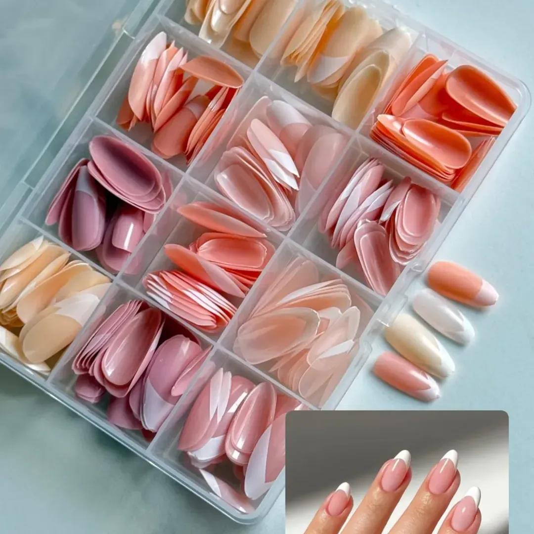 144 Pcs Multicolor False Nails with Nail Glue – Stylish Press-On Nails for Nail Art