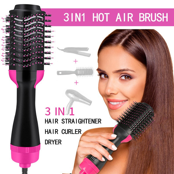 3-in-1 One-Step Hot Air Brush Hair Dryer & Styler – Volumizing, Straightening & Smoothing