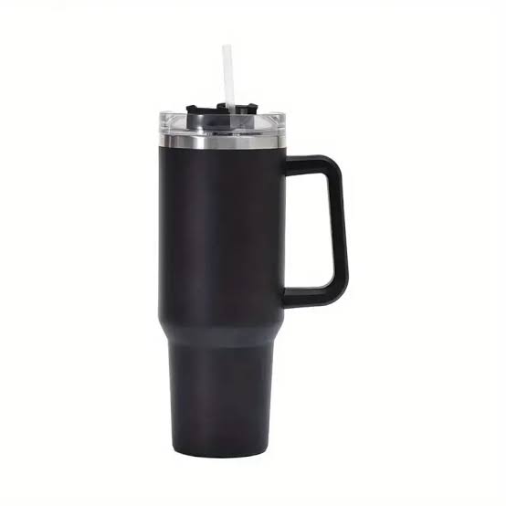 Premium 40oz Stainless Steel Tumbler – Insulated Hot & Cold Travel Cup with Ergonomic Handle, Random Color