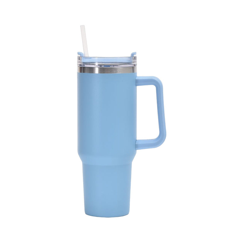 Premium 40oz Stainless Steel Tumbler – Insulated Hot & Cold Travel Cup with Ergonomic Handle, Random Color