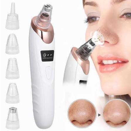 5-in-1 Rechargeable Blackhead Remover Machine – Facial Pore Vacuum with 5 Interchangeable Heads