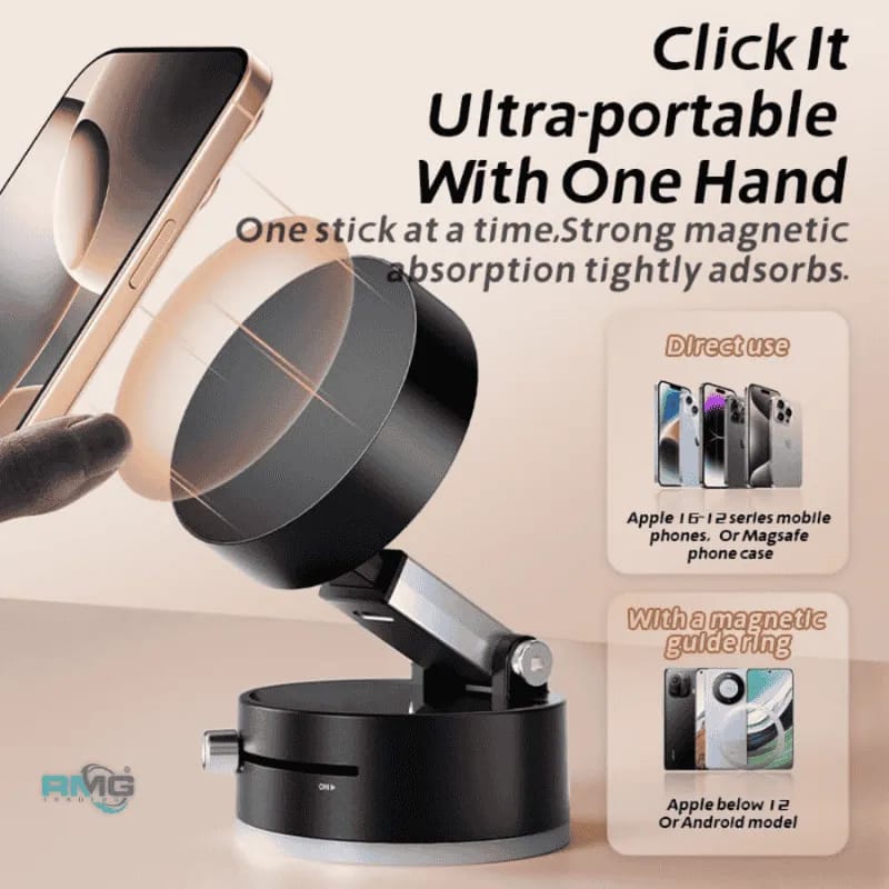 360° Rotating Magnetic Car Phone Holder – Strong Suction Dashboard & Windshield Mount for Smartphones