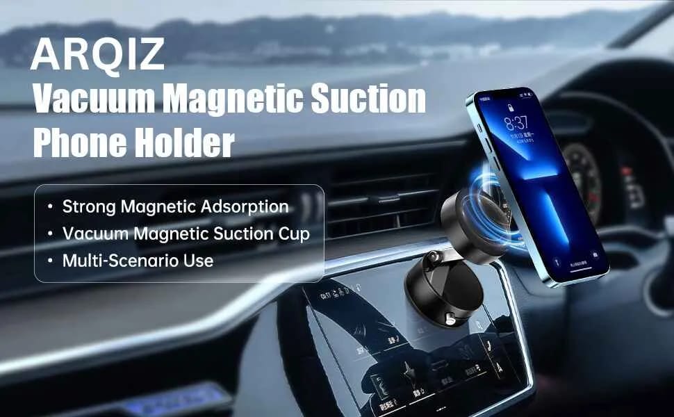 360° Rotating Magnetic Car Phone Holder – Strong Suction Dashboard & Windshield Mount for Smartphones