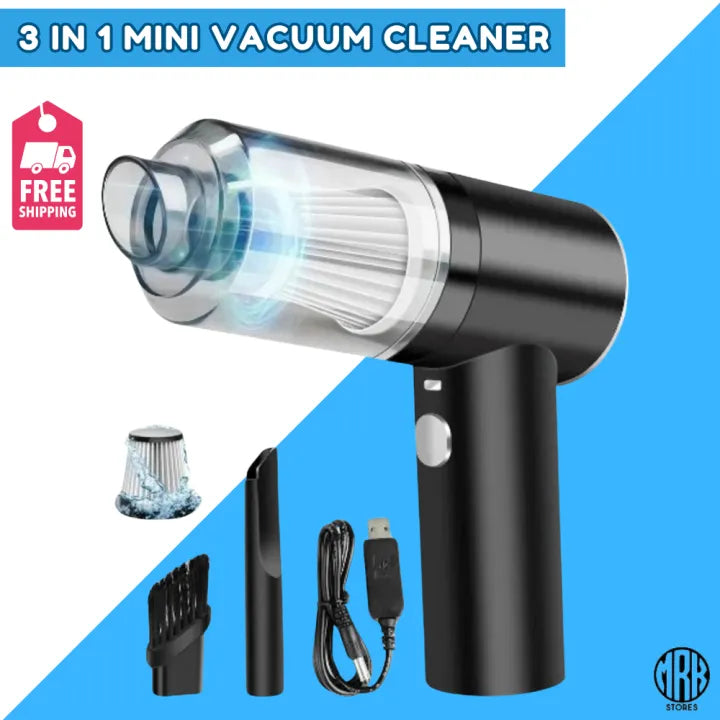 3-in-1 Portable Cordless Handheld Vacuum Cleaner – Compact Dust & Debris Cleaning Device for Home & Car