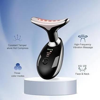Rechargeable Electric Face Massager – 3-Mode EMS Facial Beauty Device with 45°C Warming