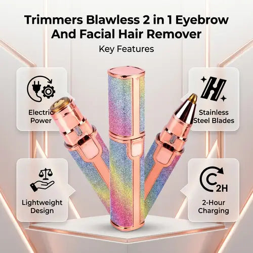 2-in-1 Eyebrow & Facial Hair Remover – Rechargeable Precision Trimmer for Women