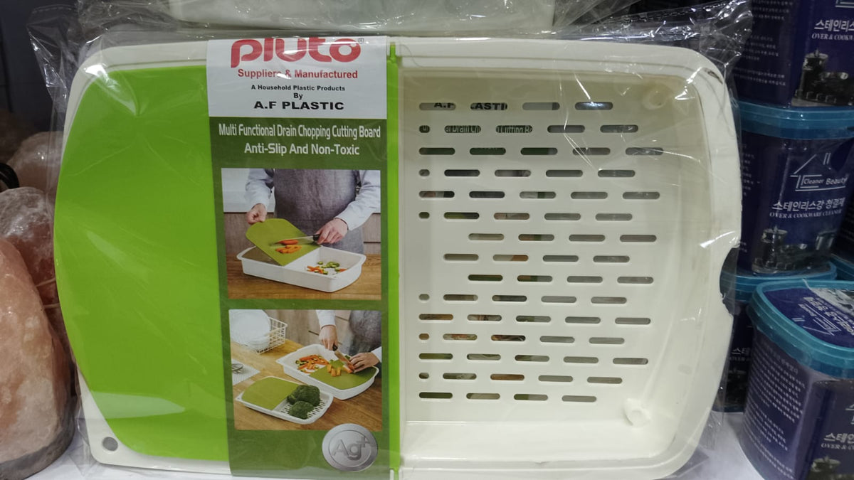 3-in-1 Kitchen Cutting Board – Plastic Chopping Board with Drain Basket & Storage Box