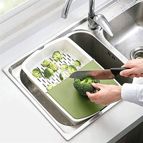3-in-1 Kitchen Cutting Board – Plastic Chopping Board with Drain Basket & Storage Box