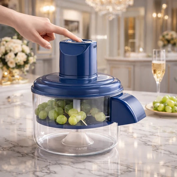 Multi-Functional Vegetable & Fruit Chopper – Manual Food Cutter with Transparent Bowl