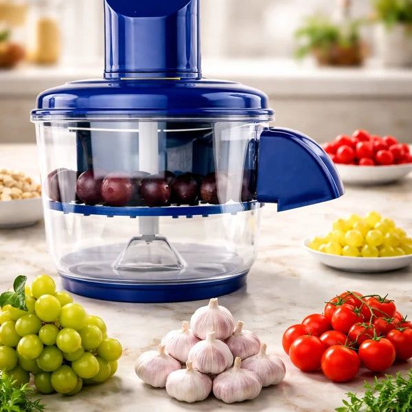 Multi-Functional Vegetable & Fruit Chopper – Manual Food Cutter with Transparent Bowl