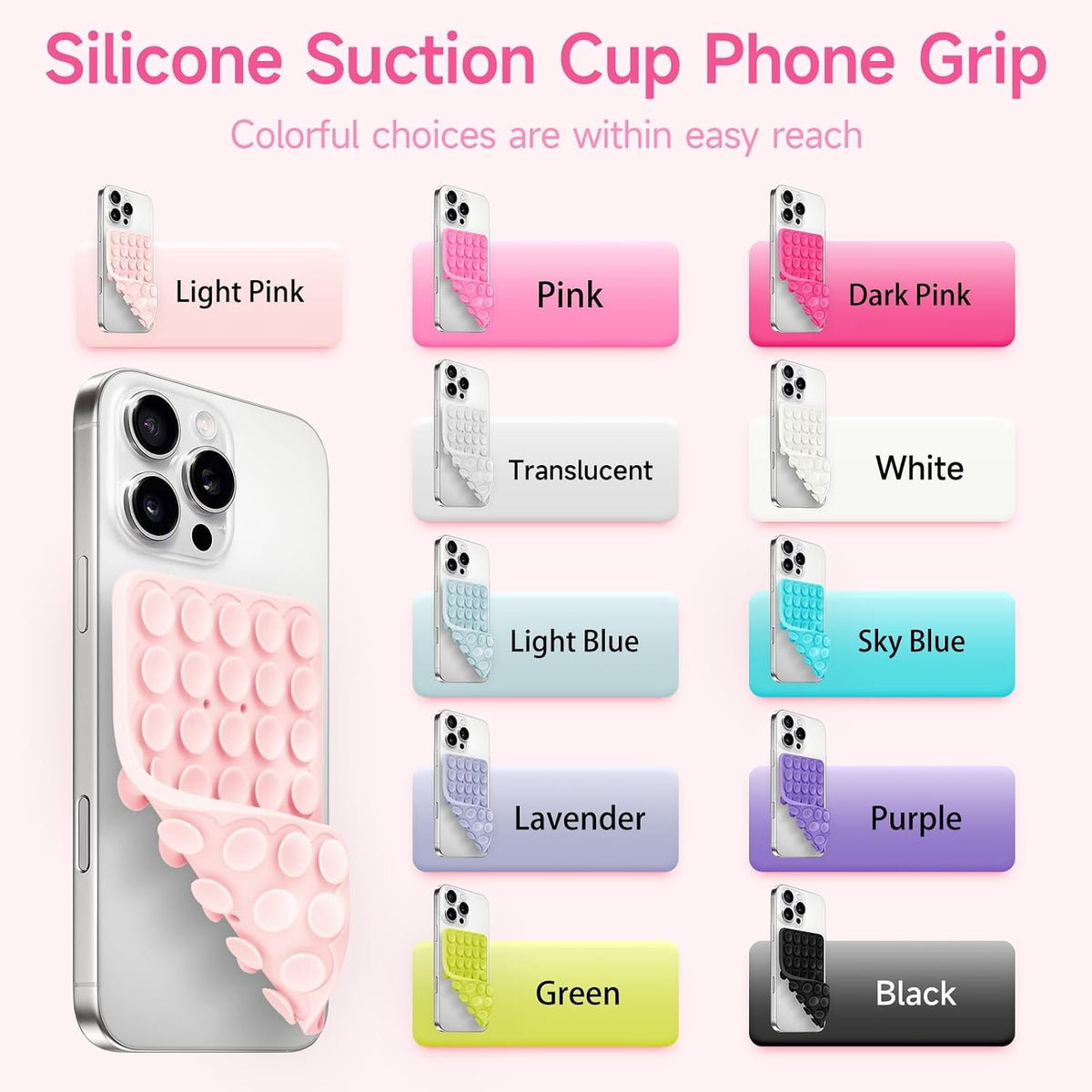 Silicone Suction Cup Phone Holder – Strong Grip Mobile Phone Mount for Hands-Free Viewing