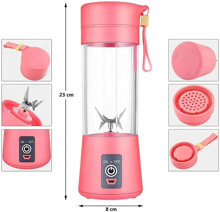 Portable Rechargeable USB Juicer Blender Bottle – Mini Electric Smoothie Maker for Home, Office & Travel