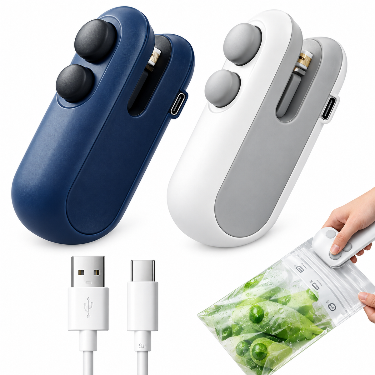 Portable Rechargeable Mini Sealer for Plastic Bags – Handheld Heat Sealing Machine